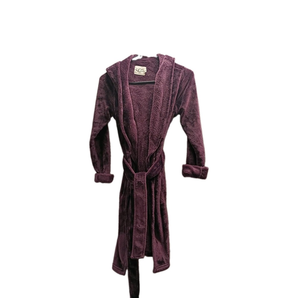 UGG Duffield II Robe Womens Small Purple Plush Fleece Shawl Belted Bathrobe Soft